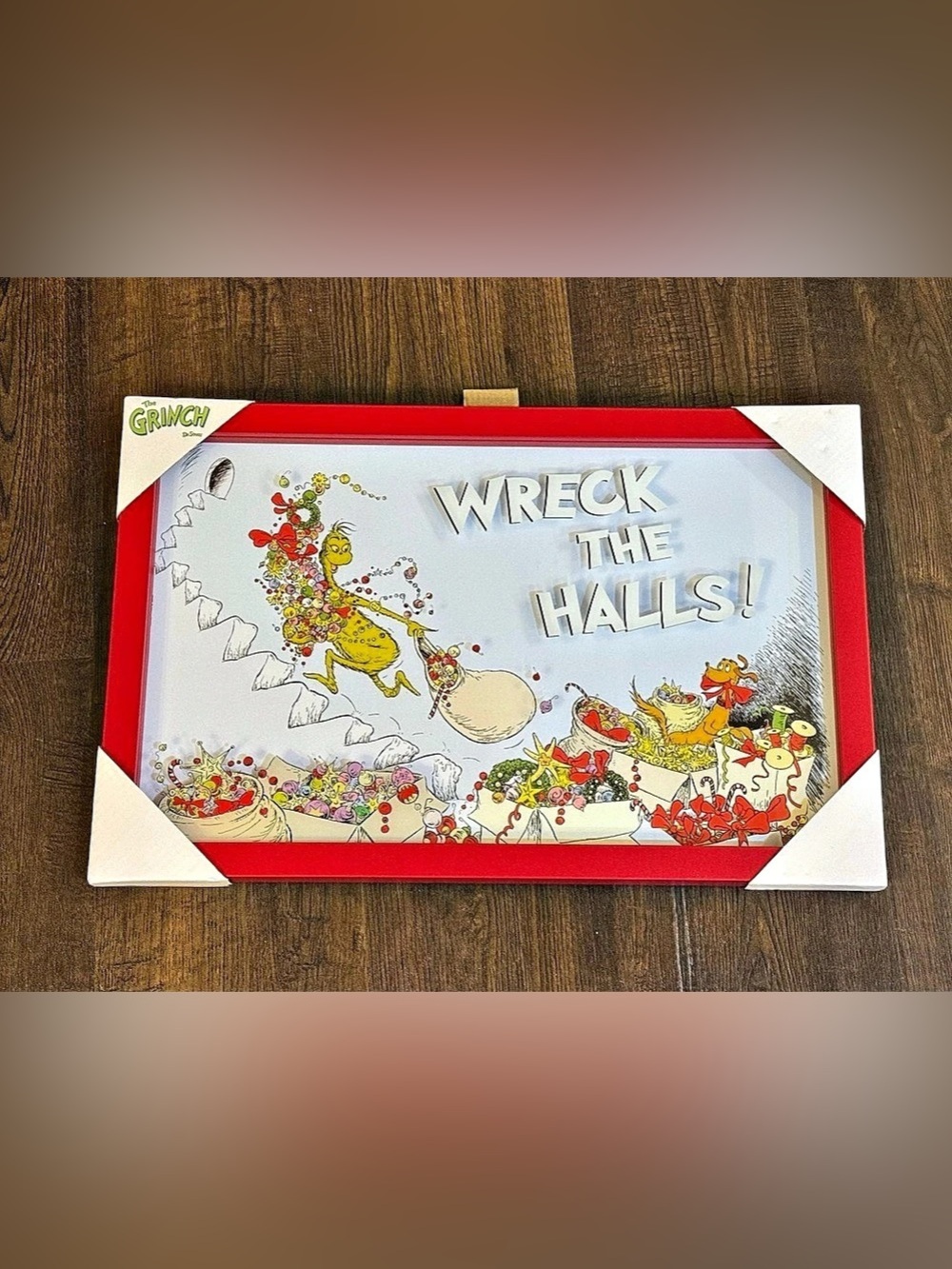 Wreck the Halls Grinch Christmas wall decor new